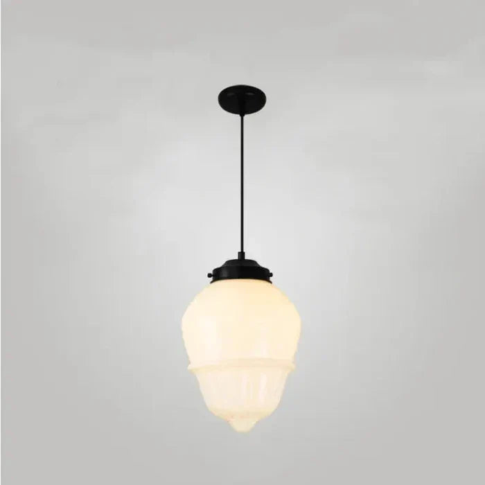 Geometric Pendant Lamp with Opal White Glass – Vintage Style