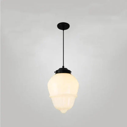 Geometric Pendant Lamp with Opal White Glass – Vintage Style