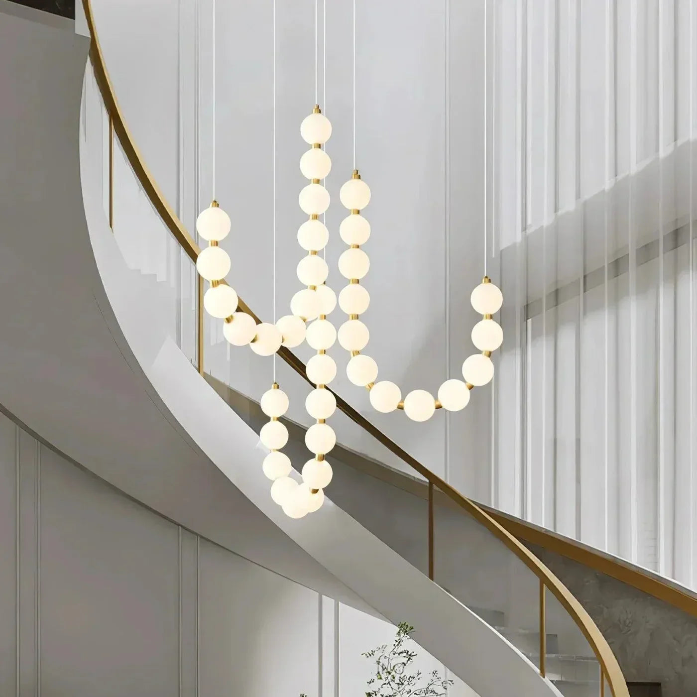 Modern LED Pendant Light – Necklace-Inspired Design with Glowing Spheres