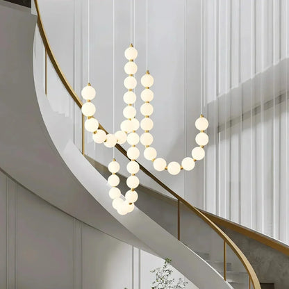 Modern LED Pendant Light – Necklace-Inspired Design with Glowing Spheres