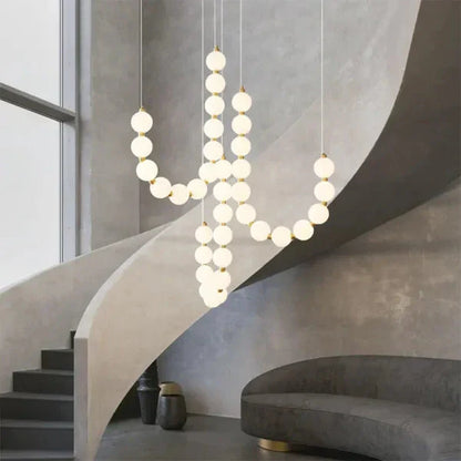 Modern LED Pendant Light – Necklace-Inspired Design with Glowing Spheres