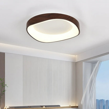 Scandinavian LED Ceiling Light – Modern Surface-Mounted Lamp with Wood Effect
