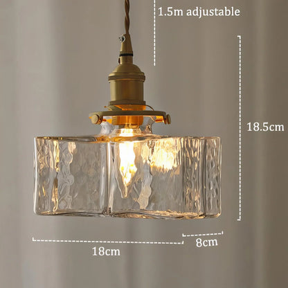 Vintage Glass Pendant Lights with Brass Finish