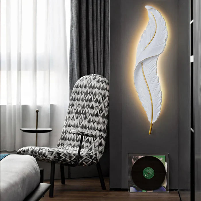 Feather-Shaped Wall Light – Subtle Elegance and Ambient Glow