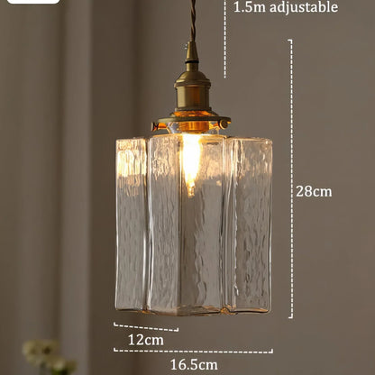 Vintage Glass Pendant Lights with Brass Finish