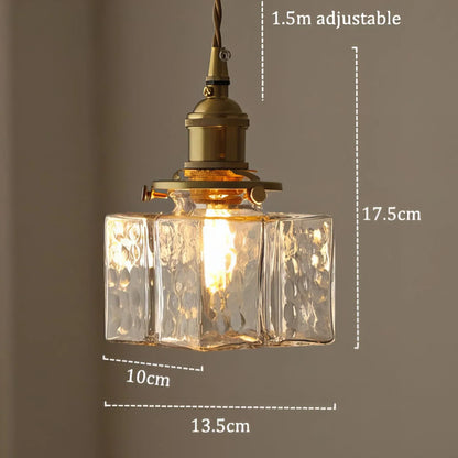 Vintage Glass Pendant Lights with Brass Finish