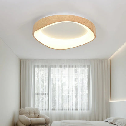 Scandinavian LED Ceiling Light – Modern Surface-Mounted Lamp with Wood Effect