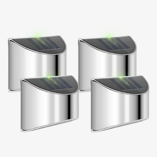 Solar LED Garden Wall Lights with Dusk-to-Dawn Sensor – Set of 4