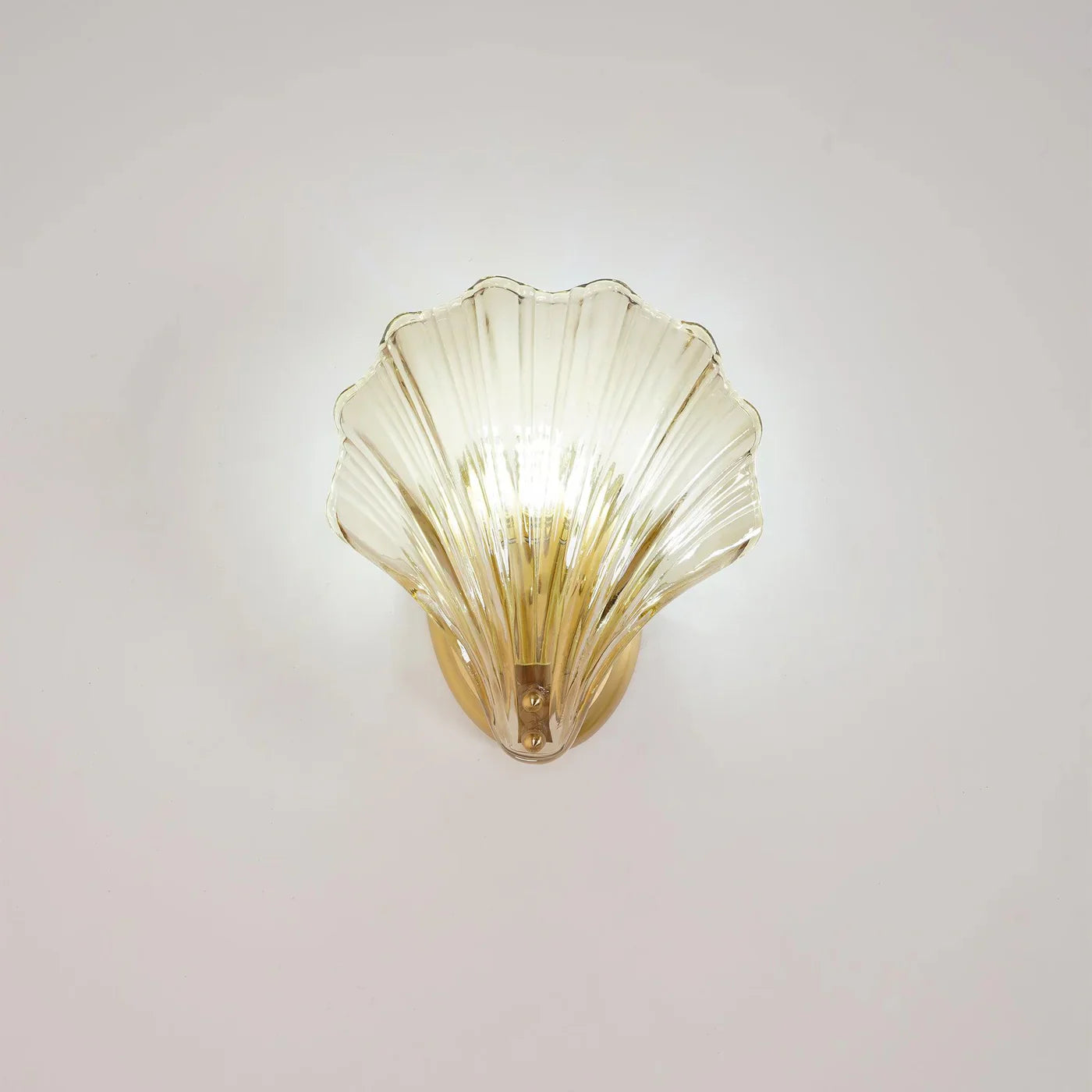 Shell-Shaped LED Wall Light – Elegant Brass and Glass Sconce