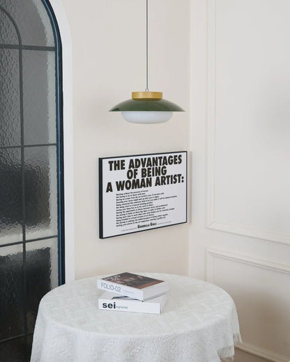 Modern Glass Pendant Light with Wooden Accent – Minimalist Design