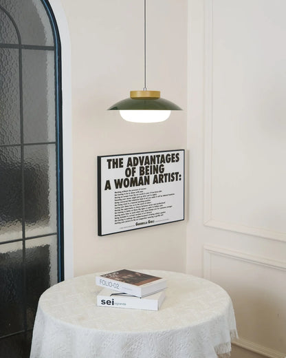 Modern Glass Pendant Light with Wooden Accent – Minimalist Design