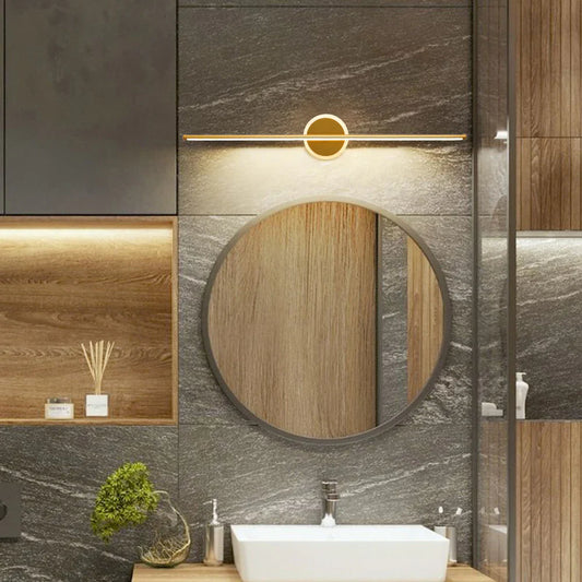 Modern LED Wall Light with Linear Design and Circular Accent – Contemporary Decorative Lighting
