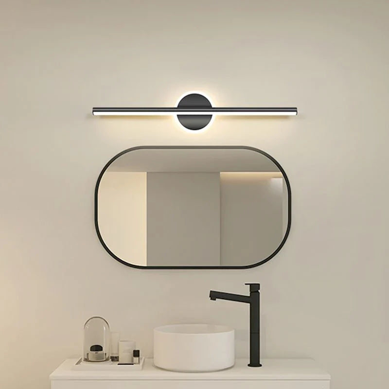 Modern LED Wall Light with Linear Design and Circular Accent – Contemporary Decorative Lighting