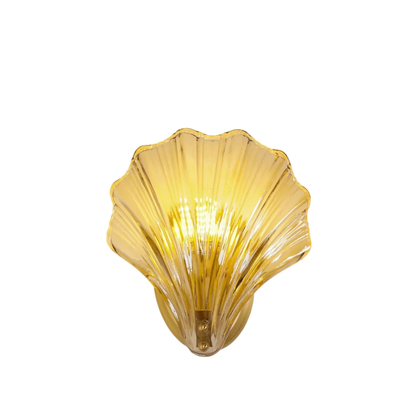 Shell-Shaped LED Wall Light – Elegant Brass and Glass Sconce