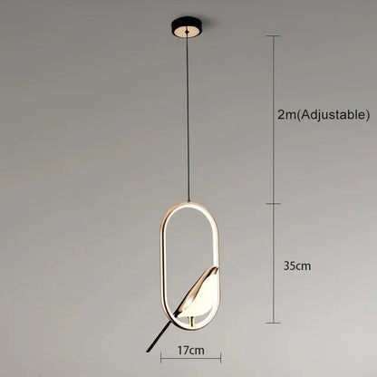 Luxury Pendant Light with Golden Bird
